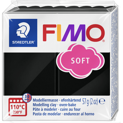 FIMO Pte  modeler SOFT,  cuire, 57 g, noir