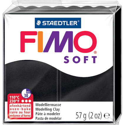 FIMO Pte  modeler SOFT,  cuire, 57 g, noir