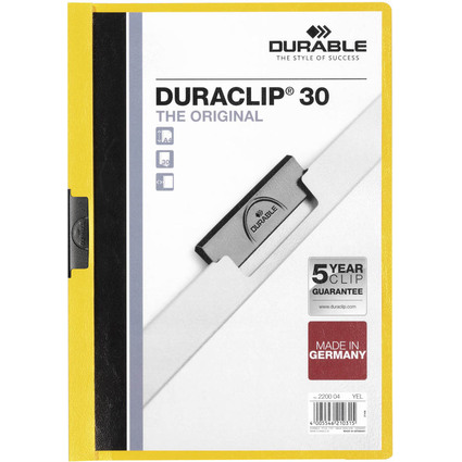 DURABLE Chemise  clip DURACLIP ORIGINAL 30, A4, jaune