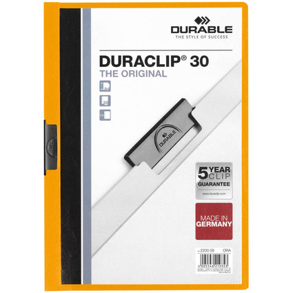 DURABLE Chemise  clip DURACLIP ORIGINAL 30, A4, orange