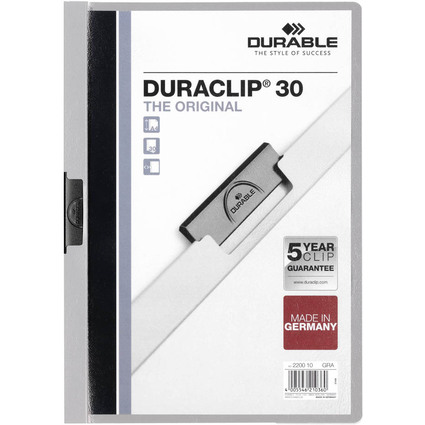 DURABLE Chemise  clip DURACLIP ORIGINAL 30, A4, gris