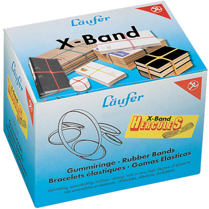 Lufer Elastiques en X dans un carton - 500 g, 250 x 25 mm,