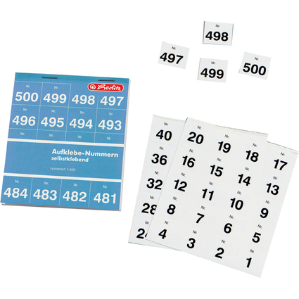 herlitz Numro autocollant, adhsif, numrot 1-500