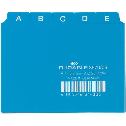 DURABLE Index alphabtique A - Z, PP, format A7 paysage