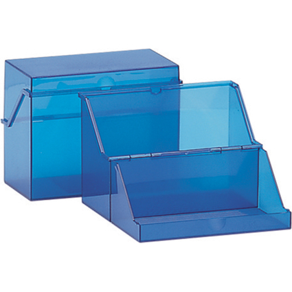 helit Petite bote  fiches, translucide, bleu