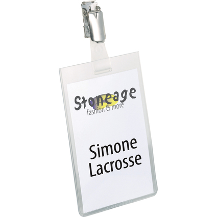 DURABLE Badge nominatif, ferm en haut, 60 x 90 mm