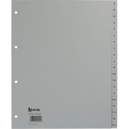 HETZEL Intercalaires en plastique, A-Z, A4 extra large