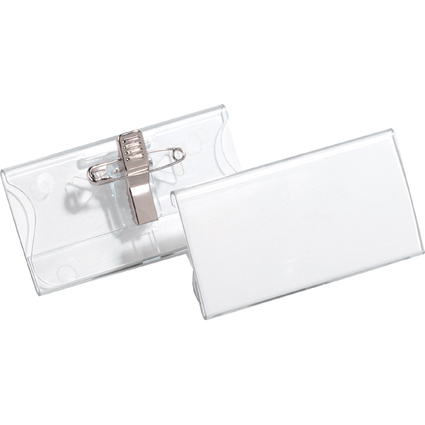 DURABLE Porte-badge avec pince & pingle, en acrylique