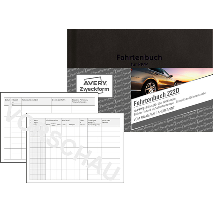 AVERY Zweckform Formularbuch "Hardcover" - Fahrtenbuch, A6