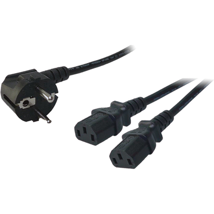 LogiLink Cble d'alimentation Y, 1 guide contact - 2 fiches