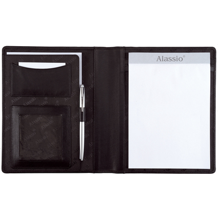 Alassio Confrencier "BORMIO", A5, cuir nappa, noir