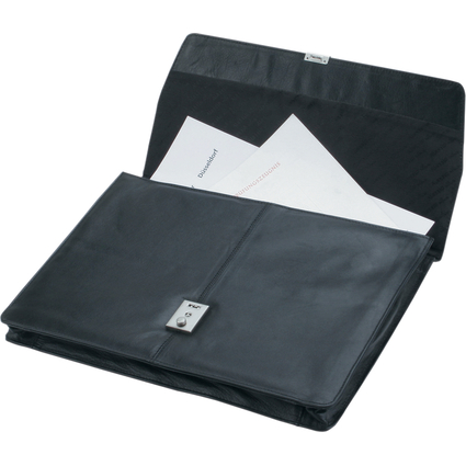 Alassio Porte-documents "TISSANO", cuir nappa, noir