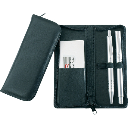 Alassio Etui pour stylos, pour 3 stylos, noir, en cuir