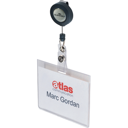 DURABLE Badge avec enrouleur, 90 x 60 mm