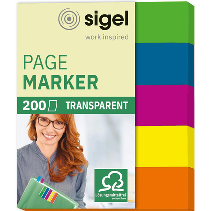 sigel Marque-page repositionnable mini, 50 x 12 mm