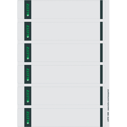 LEITZ Etiquette pour dos de classeur, 39 x 192 mm, gris