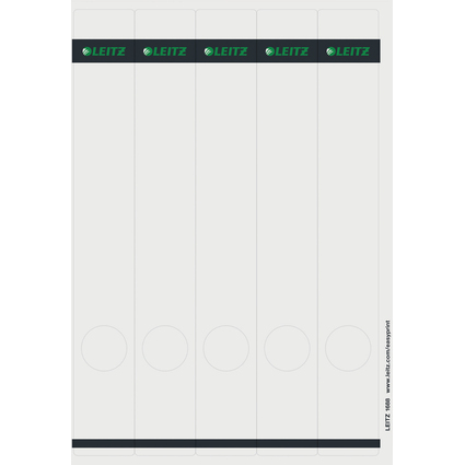 LEITZ Etiquette pour dos de classeur, 39 x 285 mm, gris