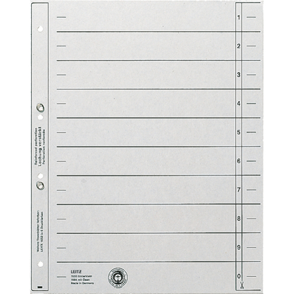 LEITZ Intercalaires, format A4 extra large, en carton solide