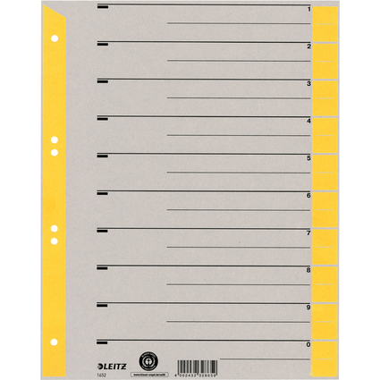 LEITZ Intercalaires, format A4 extra large, en carton solide