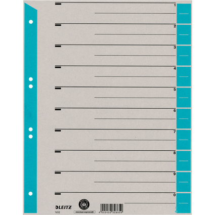 LEITZ Intercalaires, format A4 extra large, en carton solide