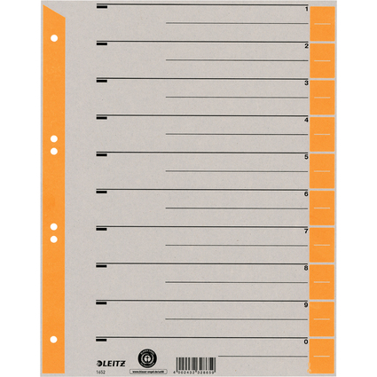 LEITZ Intercalaires, format A4 extra large, en carton solide