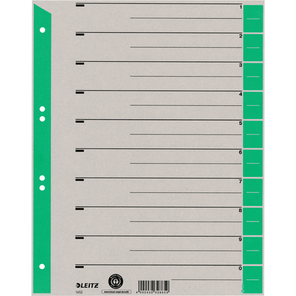 LEITZ Intercalaires, format A4 extra large, en carton solide
