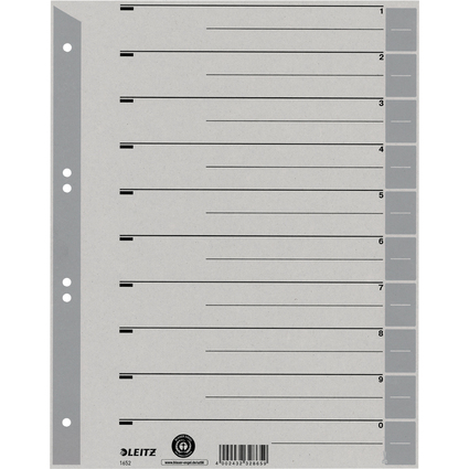 LEITZ Intercalaires, format A4 extra large, en carton solide