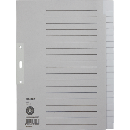LEITZ Intercalaires en papier naturel, uni, A4 extra-large