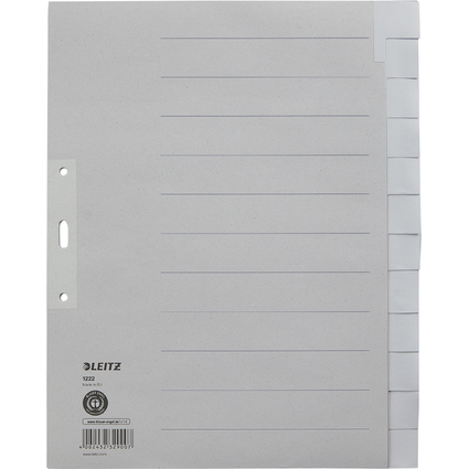 LEITZ Intercalaires en papier naturel, uni, A4 extra-large
