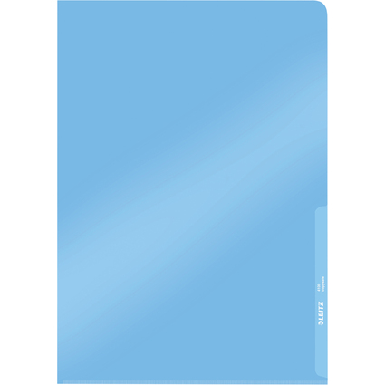 LEITZ pochette transparente Premium, format A4, PVC, bleu,