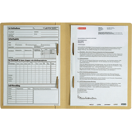 LEITZ Chemise double pli, carton manila, format A4, chamois
