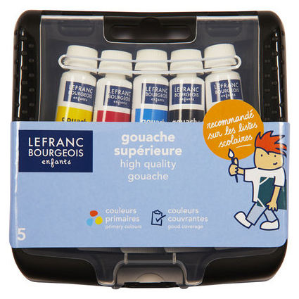 LEFRANC BOURGEOIS Gouache en tube, 10 ml, tui de 5 tubes