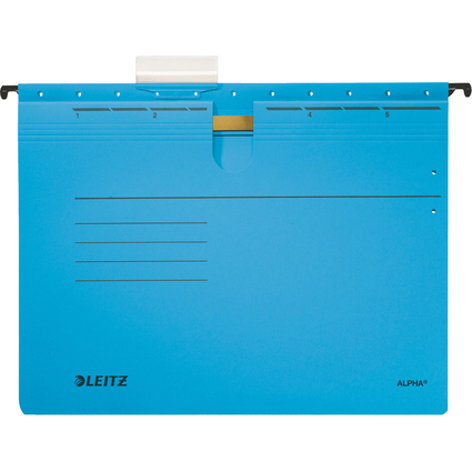 LEITZ Dossiers suspendus ALPHA, A4, reliure commerciale,bleu