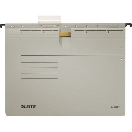 LEITZ Dossiers suspendus ALPHA, A4, reliure commerciale,gris