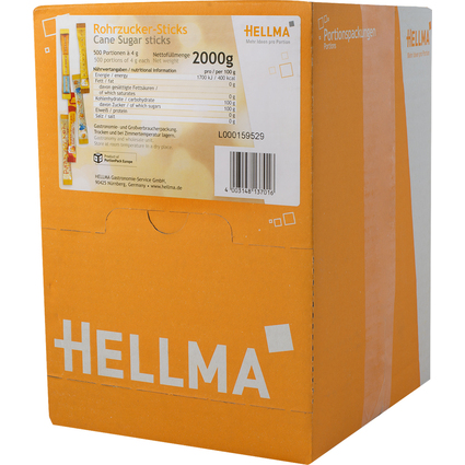 HELLMA Sticks de sucre roux, dans un prsentoir en carton