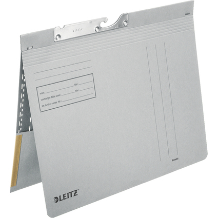 LEITZ Dossiers suspendus, avec pochette, format A4, gris