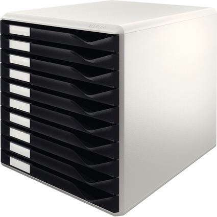 LEITZ Module de classement formulaires,10 tiroirs,gris/noir