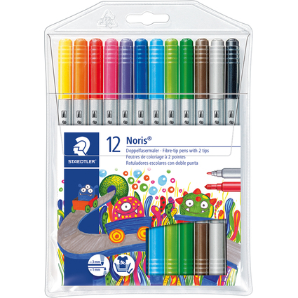 STAEDTLER Feutre de coloriage double pointe Noris,tui de 12