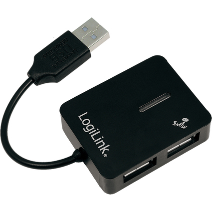 LogiLink Hub USB 2.0 Smile, 4 ports, noir