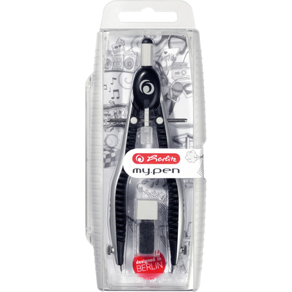 herlitz Compas  rglage rapide my.pen, noir/gris, bote