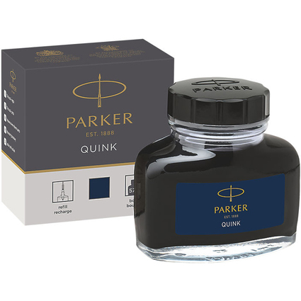PARKER Flacon d'encre QUINK, contenu: 57 ml, bleu noir