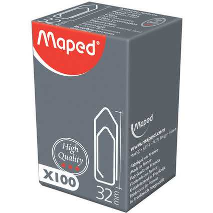 Maped Attache-lettres, galvanises, 32 mm, grand paquet