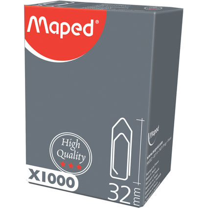 Maped Attache-lettres, galvanises, 32 mm, grand paquet