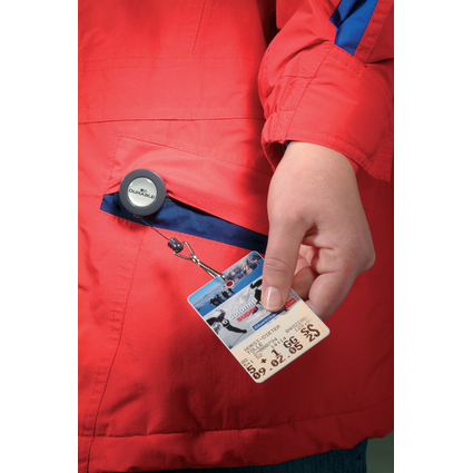 DURABLE Porte-badge avec mousqueton, anthracite