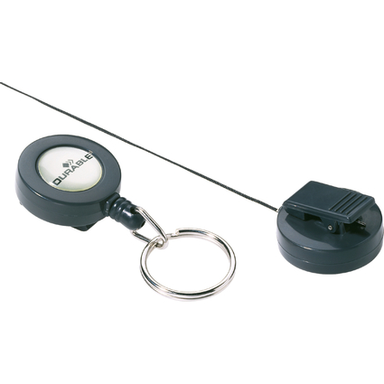 DURABLE Porte-badge avec anneau porte-cls, anthracite