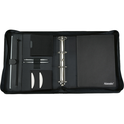 Alassio Serviette classeur "RIMINI", A4, similicuir, noir