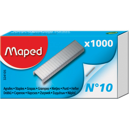 Maped Agrafes No. 10, petit paquet, zingu