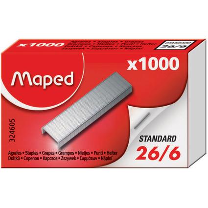 Maped Agrafes 26/6, petit emballage, zingu