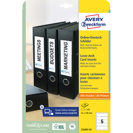 AVERY Zweckform Etiquette  insrer pour dos de classeur