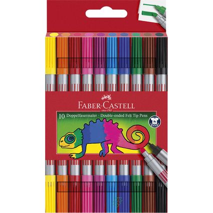 FABER-CASTELL Feutre double pointe, étui de 10